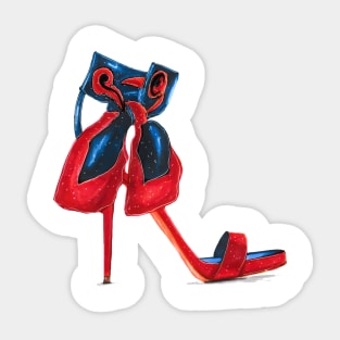 Red Women's Open Toe Heels Sticker